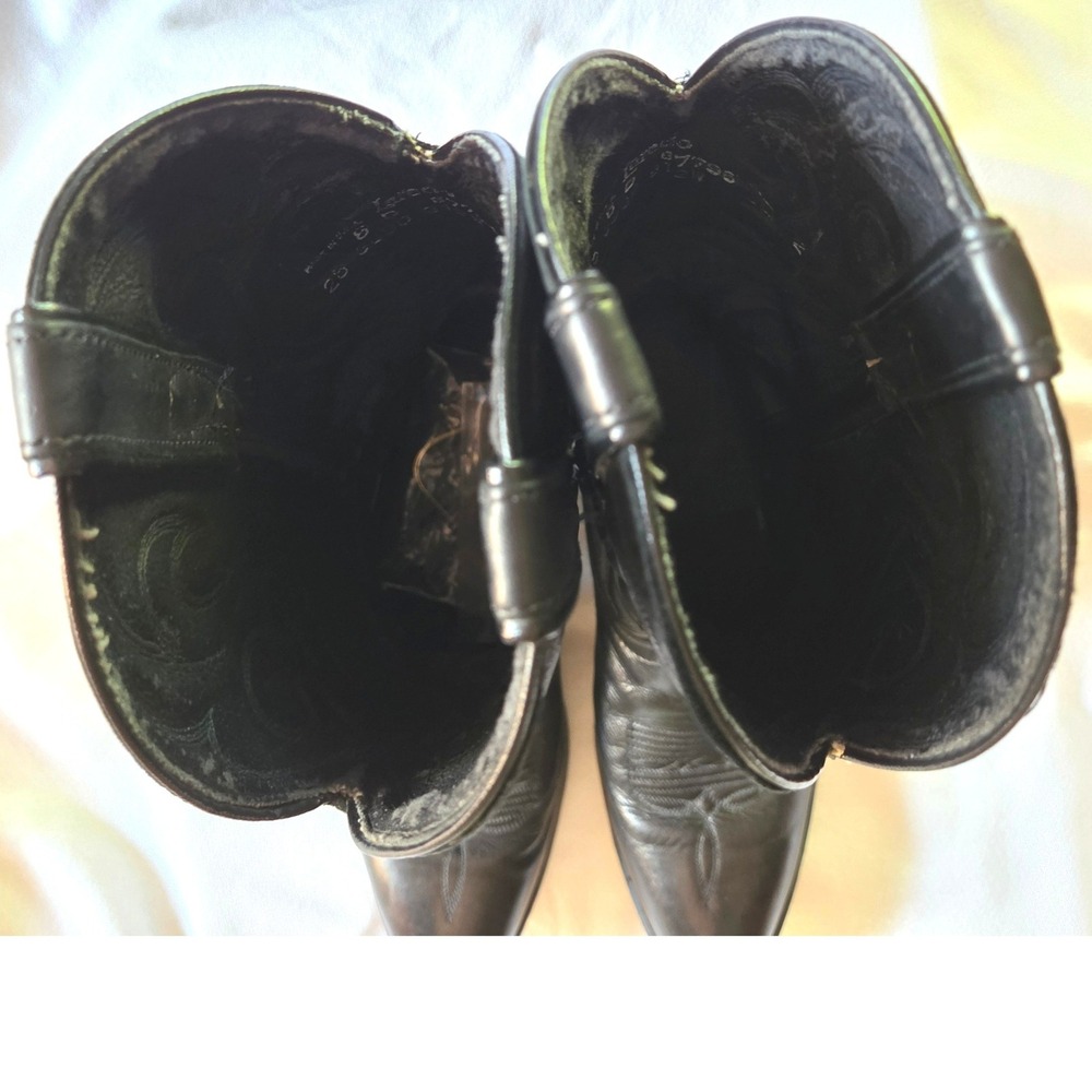 Laredo Western Cowboy Boots Mens 8D Black Excellent Leather Pointed/Almond Toe - Picture 11 of 12